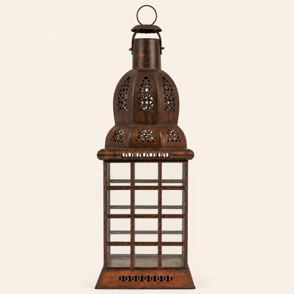 farol marroquí vintage cristal transparente 60cm