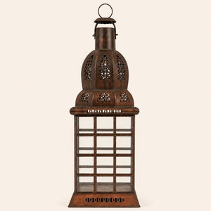 farol marroquí vintage cristal transparente 60cm