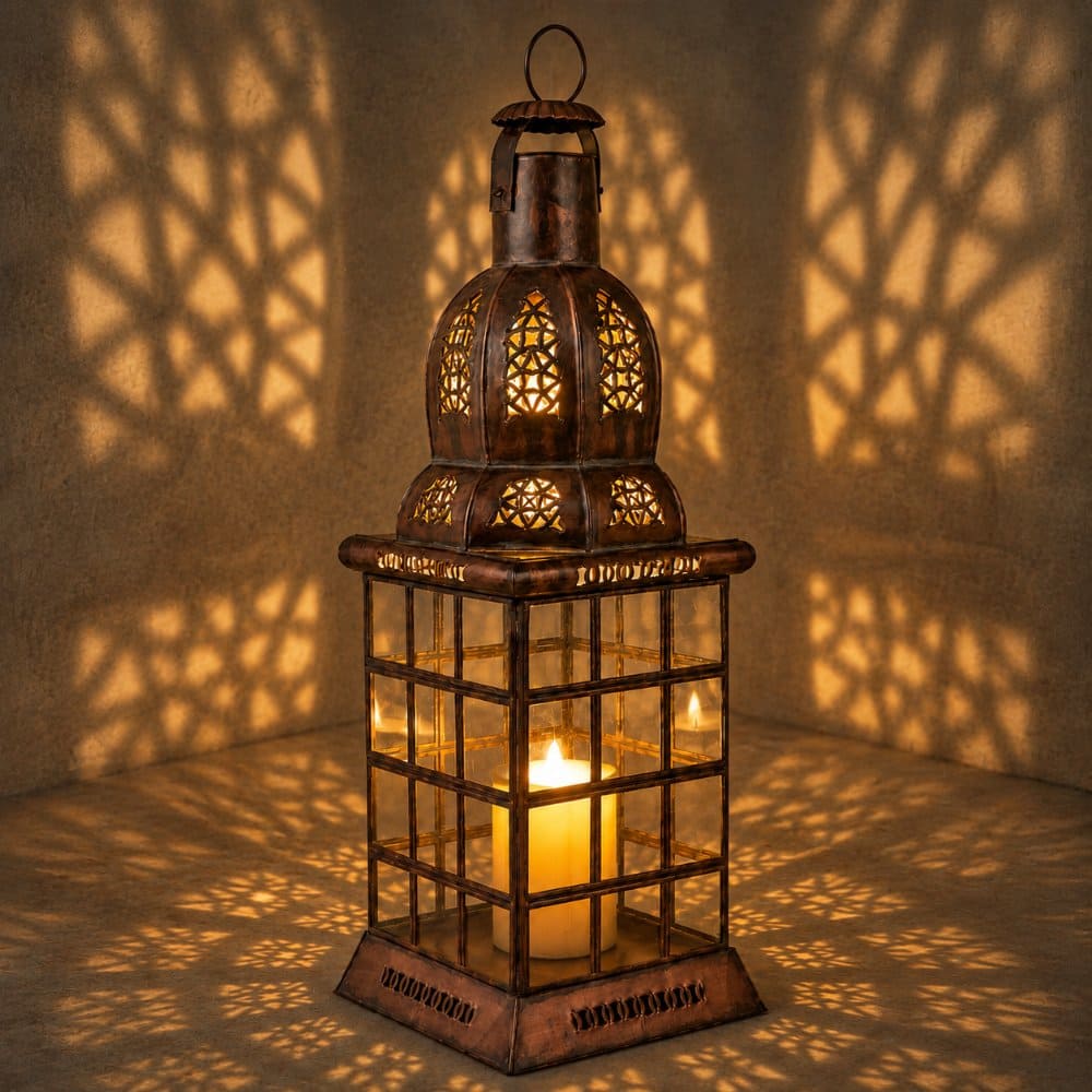 farol marroquí vintage cristal transparente on