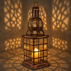 farol marroquí vintage cristal transparente on