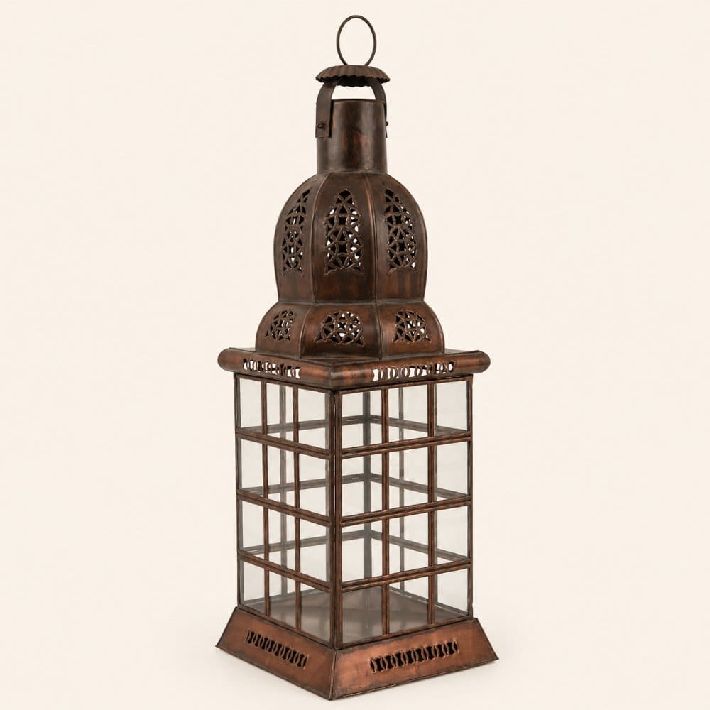 farol marroquí vintage cristal transparente
