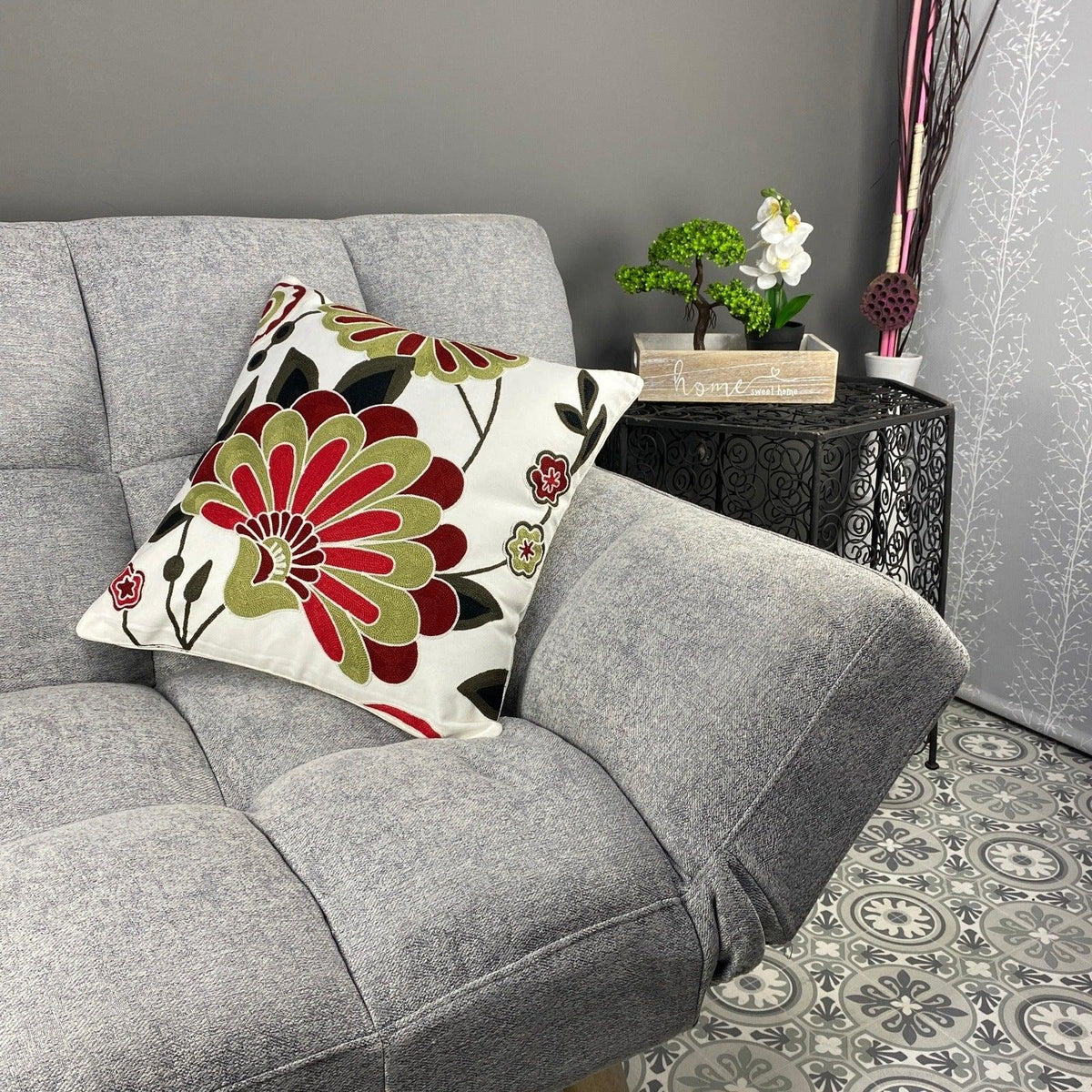 Funda de cojín árabe estilo floral MK9