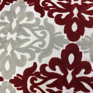 Funda de cojín árabe floral gris y granate MK10