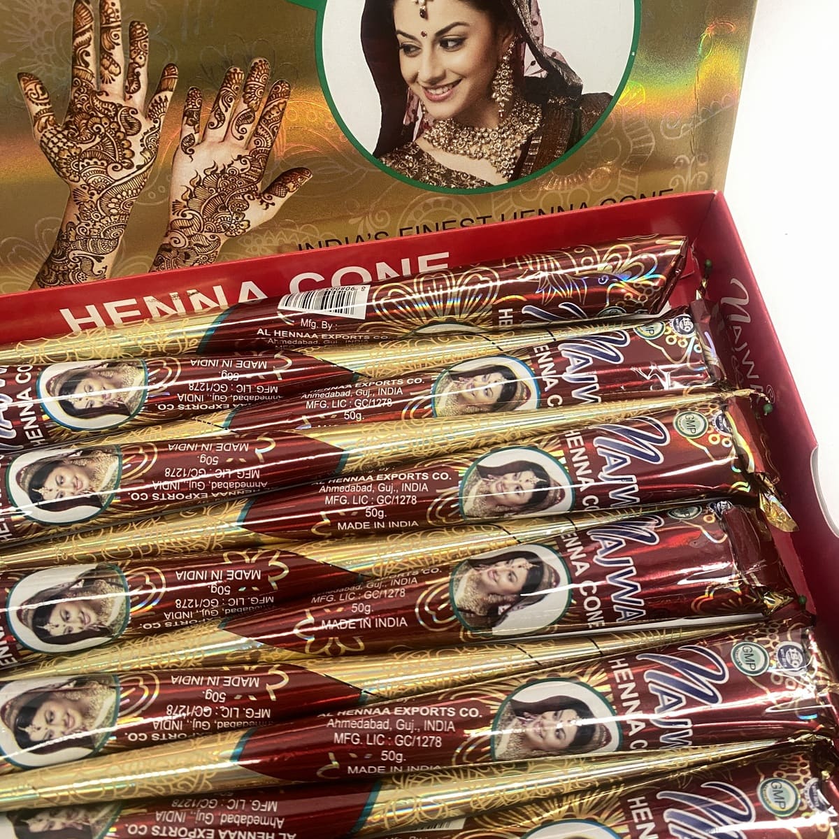 henna árabe roja najwa tatuajes cono
