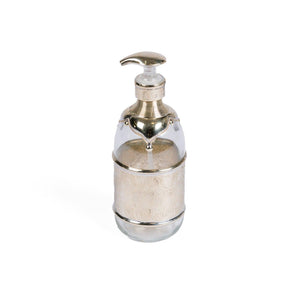 Jabonera árabe de cristal y alpaca tallada