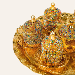 juego de café turco Swarovski detalle