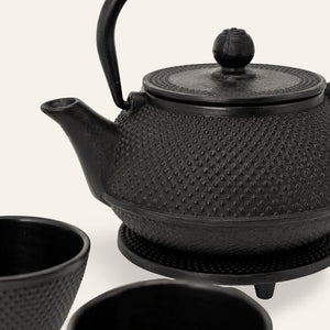 juego de té japonés de hierro 800ml detalle