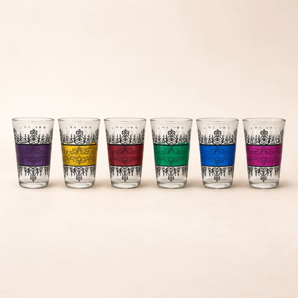 juego 6 vasos árabes de té 
