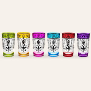 juego vasos té marroquí artesanos