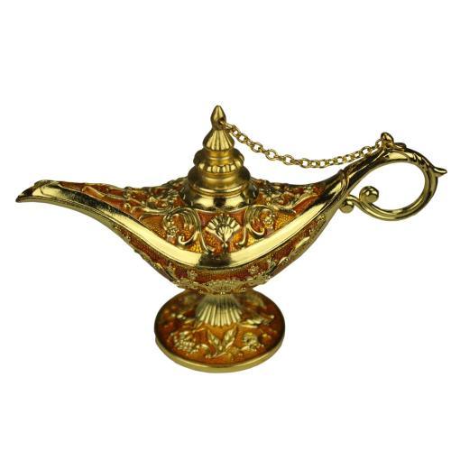 Lámpara de aladino árabe dorada de colores