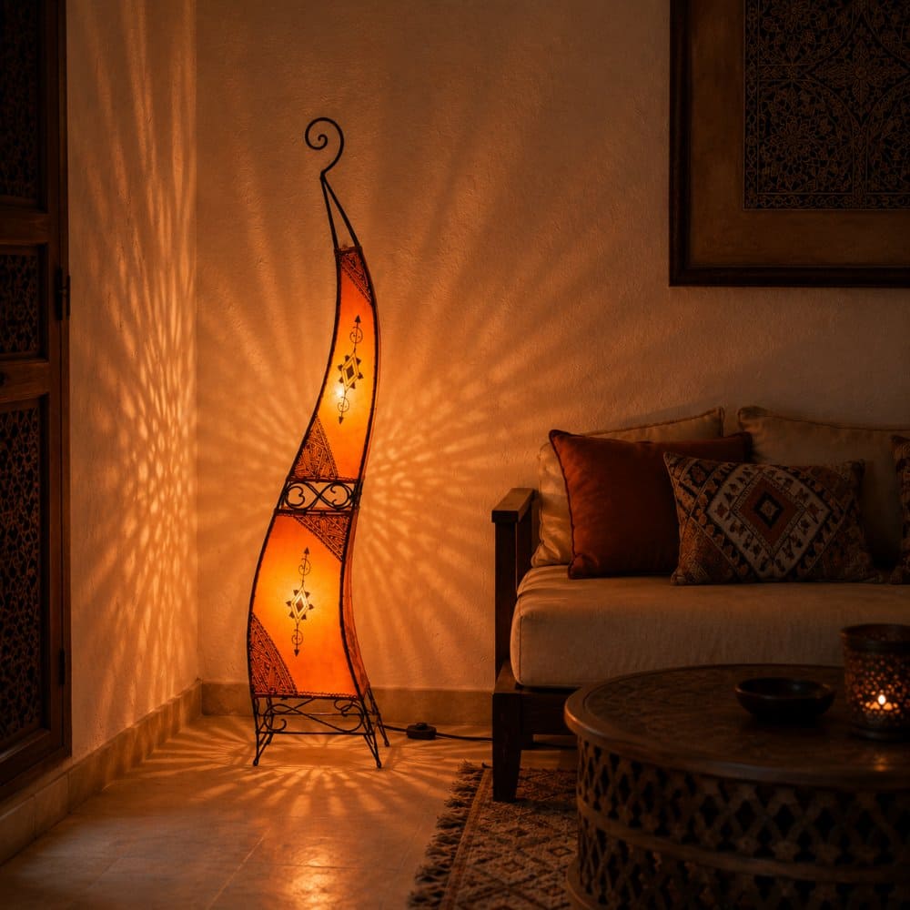 lámpara marroquí henna 120cm naranja lifestyle