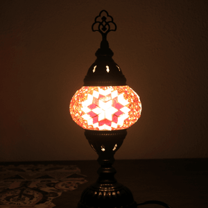 Lámpara turca de mesa con cristal de mosaico - Nº1 Ahmar