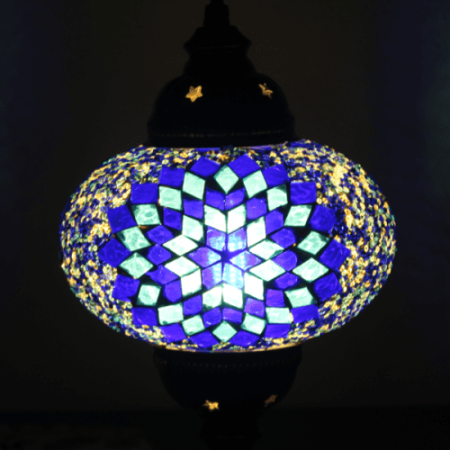 Lámpara turca de mesa con cristal de mosaico - Nº3 Asrak