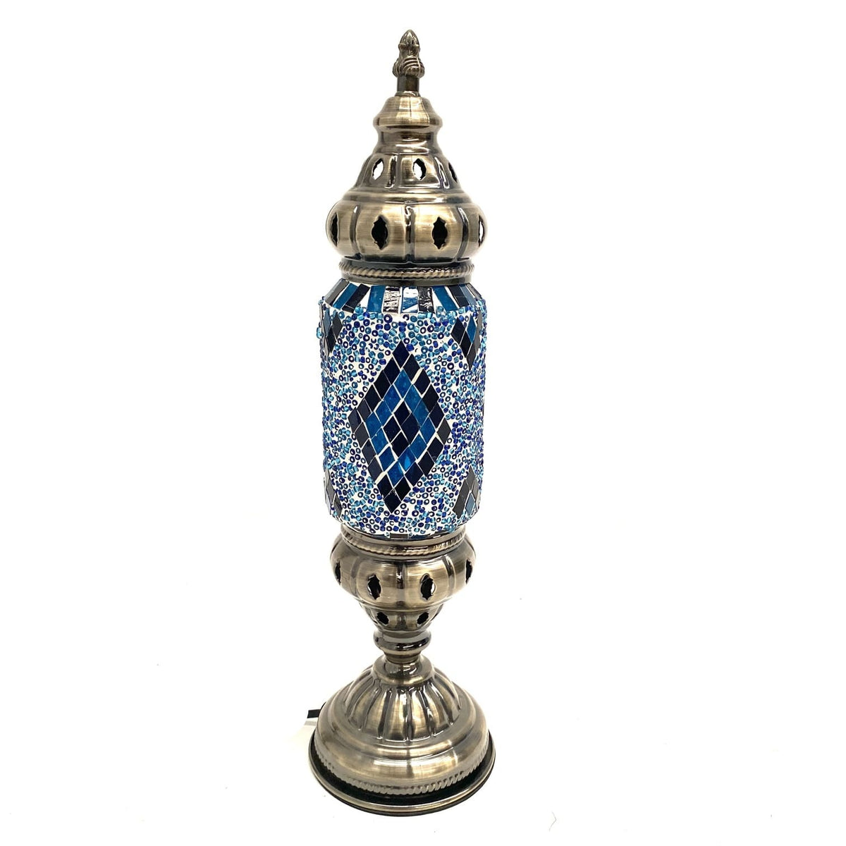 lámpara turca de mesa tubo azul