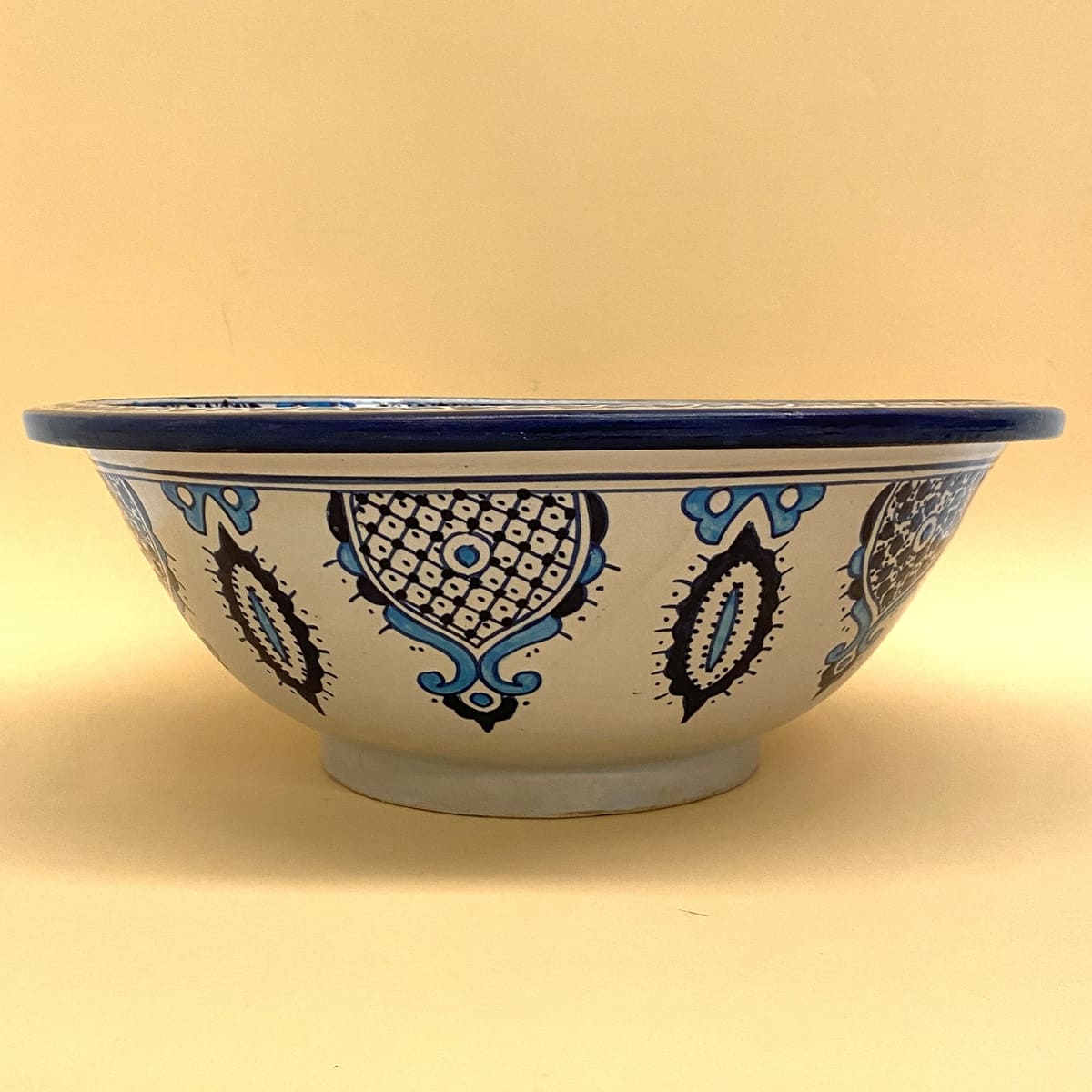 Lavabo arabo in ceramica di Fez bluastro 40 cm | Artigianato marocchino