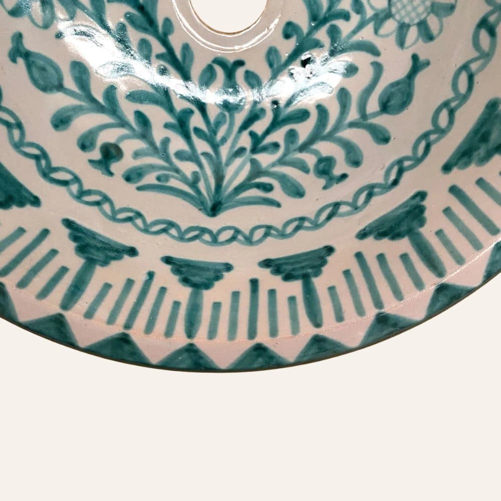 lavabo árabe de Fez Granadino verde bordes