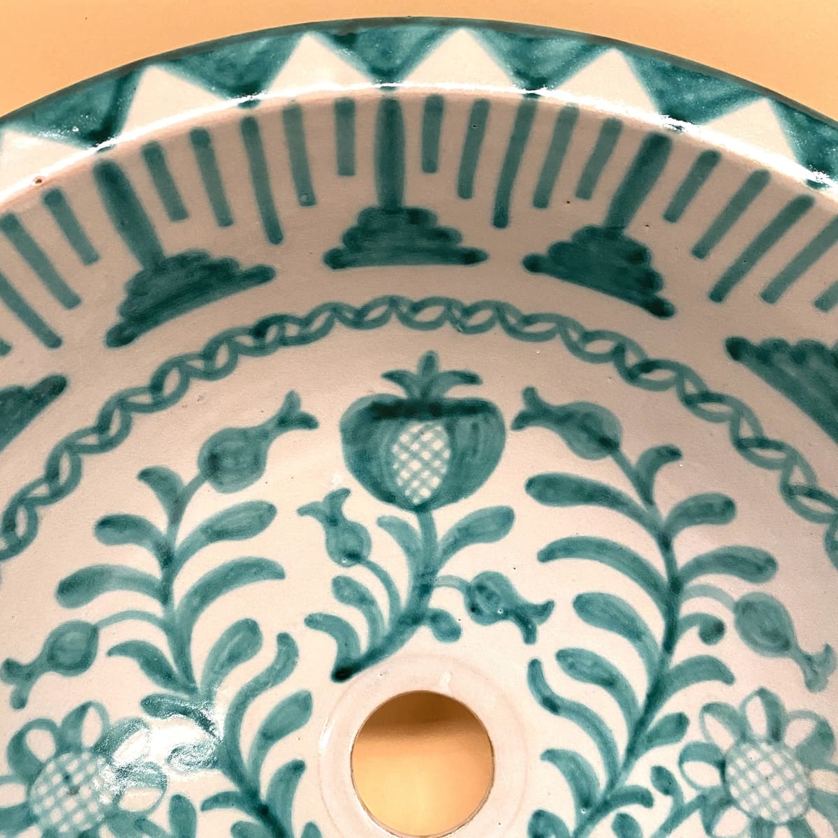 lavabo árabe cerámica Fez Granadino verde nuevo