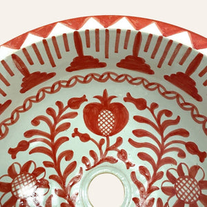 lavabo árabe de Fez Granadino rojo borde
