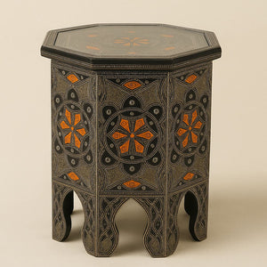 mesa árabe octogonal naranja