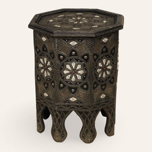mesa marroquí auxiliar de hueso blanco