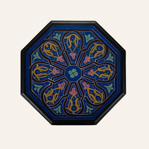mesa marroquí de madera pintada azul top