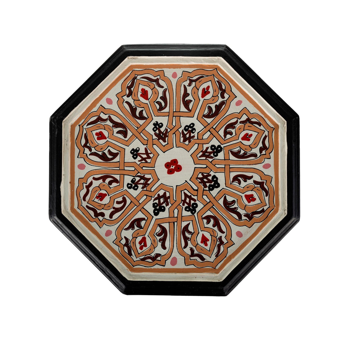 Mesa marroquí de madera pintada a mano blanca