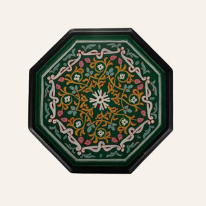 mesa marroquí de madera verde pintada top