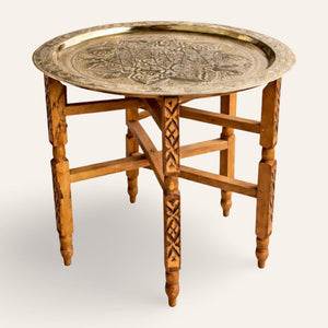 mesa de té marroquí dorada 60cm