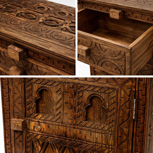 mesita de noche bereber madera maciza marruecos