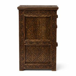 mesita de noche bereber madera maciza perfil