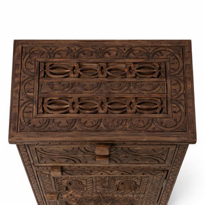 mesita de noche bereber madera maciza planta