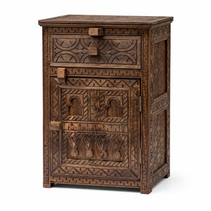 mesita de noche bereber madera maciza