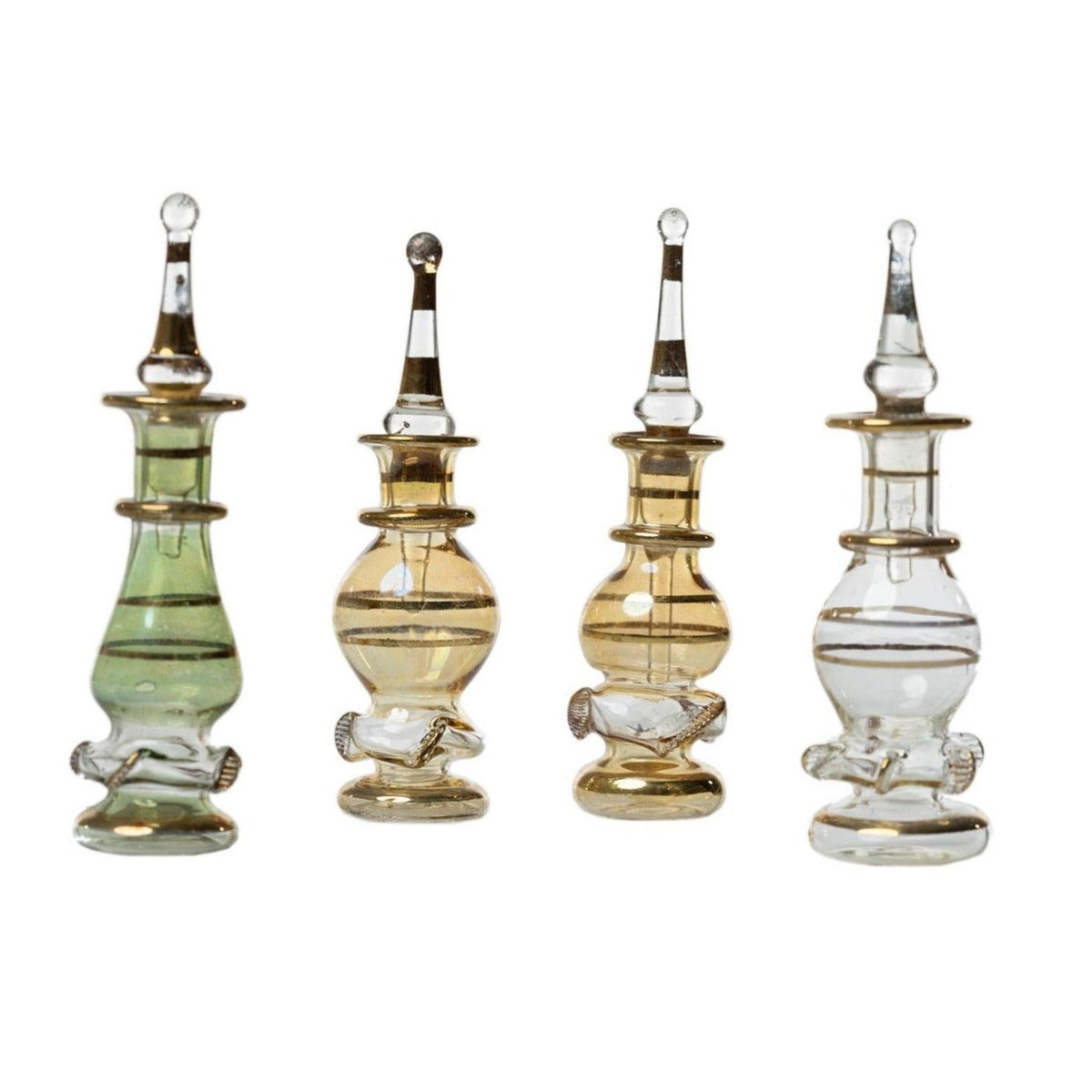 Perfumero árabe de cristal soplado 8cm Gold