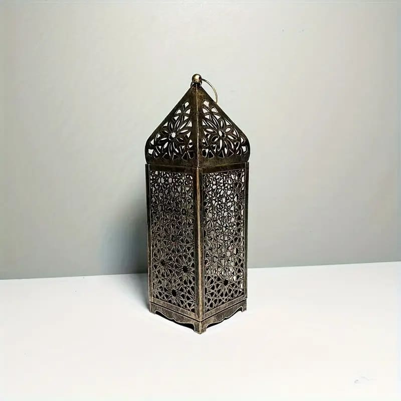 Portacandele moderno arabo in metallo stile Islam 30x9x9