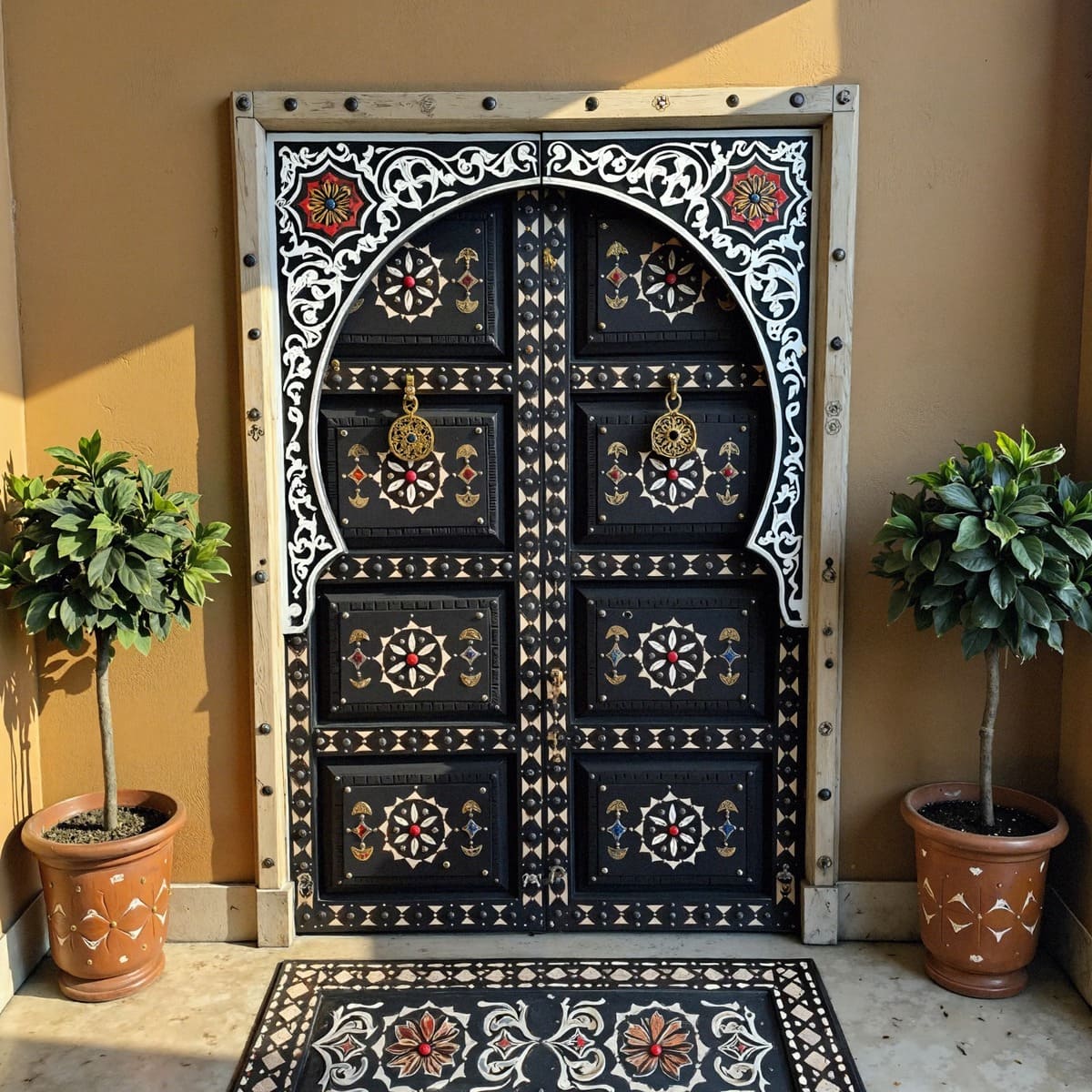 puerta árabe madera hueso 2