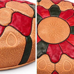 puff árabe de piel multicolor IZERBI detalles