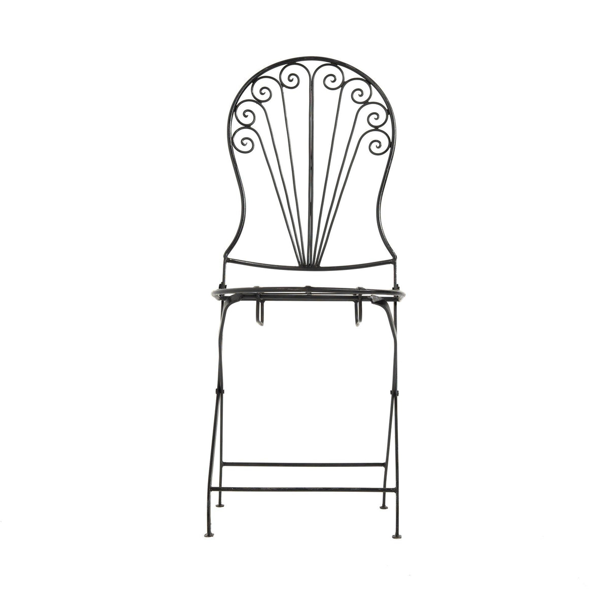 Silla marroquí de forja plegable negra