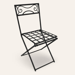 silla marroquí forja oleaje artesanía
