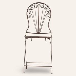 silla marroquí forja plegable cobre alzado
