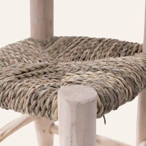 silla marroquí madera y anea acabado