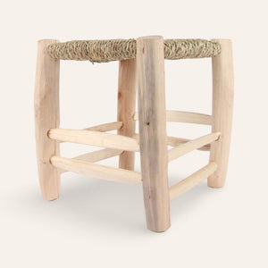 taburete marroquí madera esparto natural