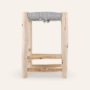 taburete marroquí madera gris