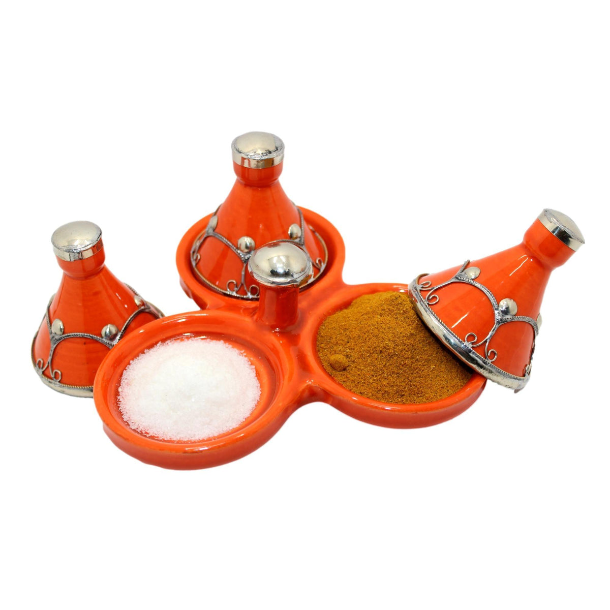 Tajín especiero árabe de cerámica triple - 4 colores