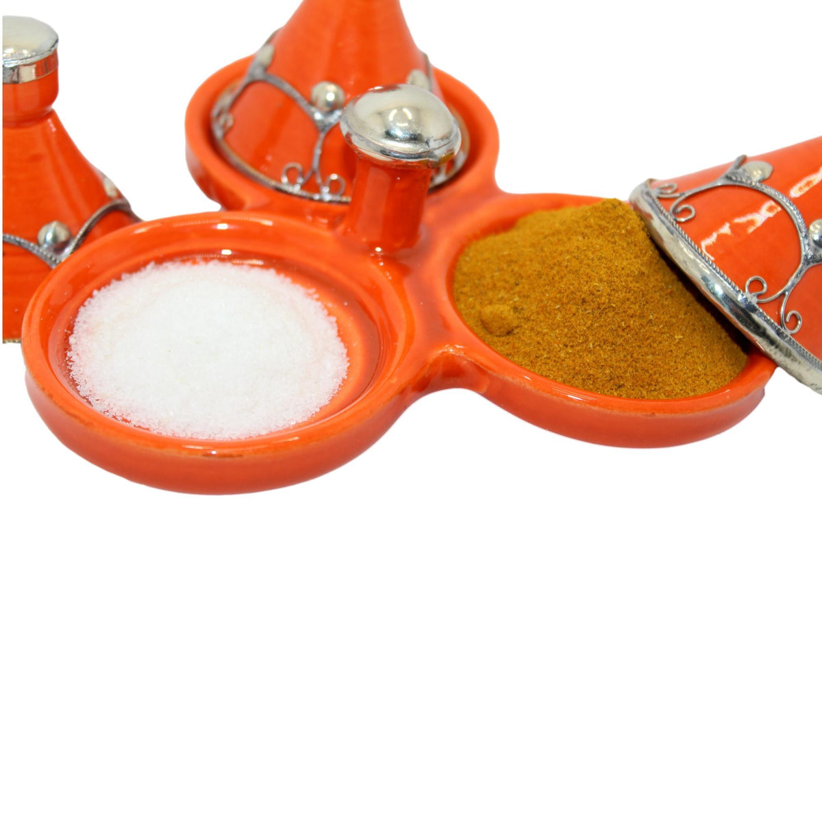 Tajín especiero árabe de cerámica triple - 4 colores