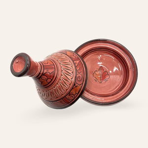tajín marroquí labrado cerámica rojo 16