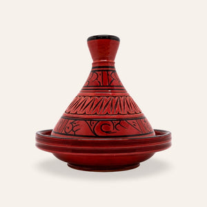 tajín marroquí labrado cerámica rojo