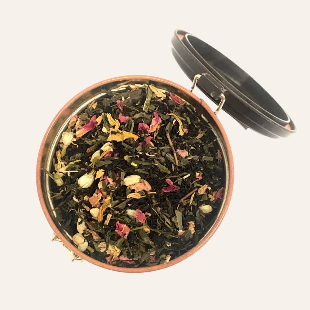 té verde negro con jazmin y rosas