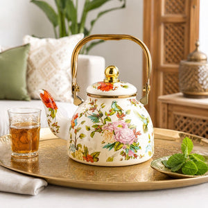 tetera grande porcelana floral 1200